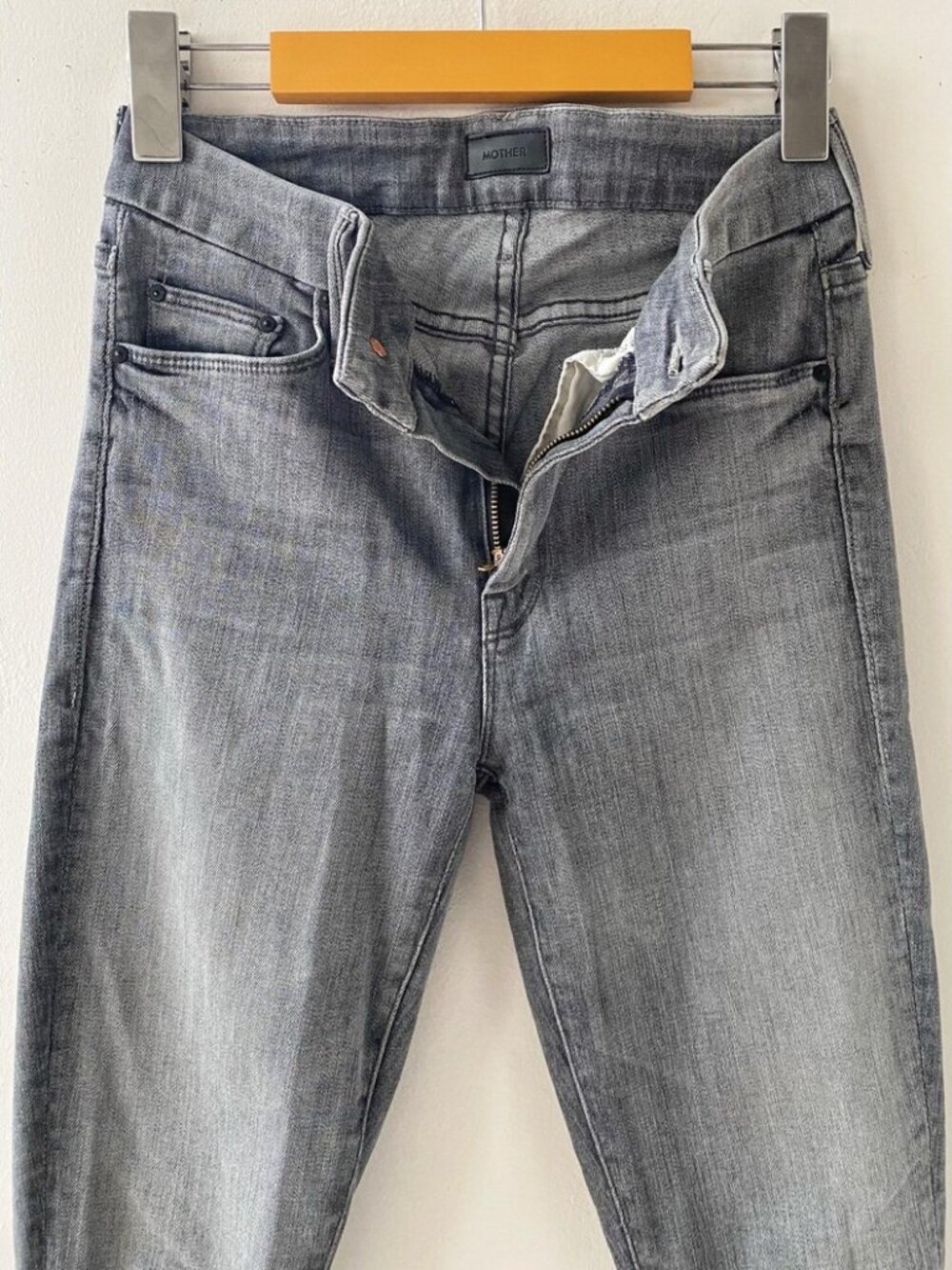 Mother Denim- The Looker Ankle Fray- Light Grey Wash- Size 24